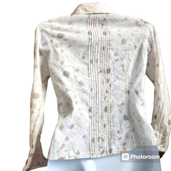 American Rag Feminine Pearl Snap Long Sleeve Floral Western Shirt S (Junior) - Picture 5 of 10